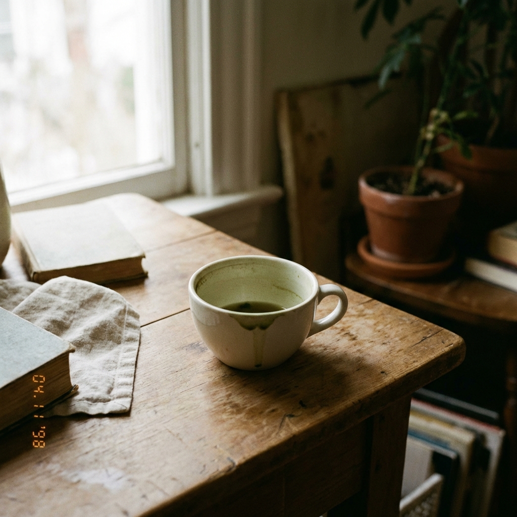 A cup of tea, half finished